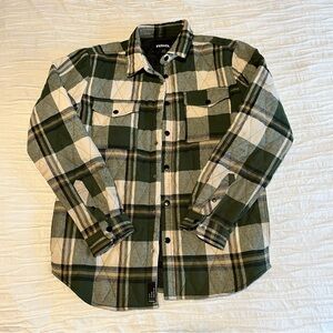 RSQ Green and Cream Plaid Shirt